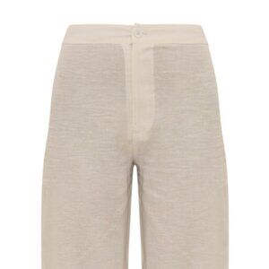 White Linen Look High Waisted Tailored Pant PrettyLittleThing NWT Size UK 12